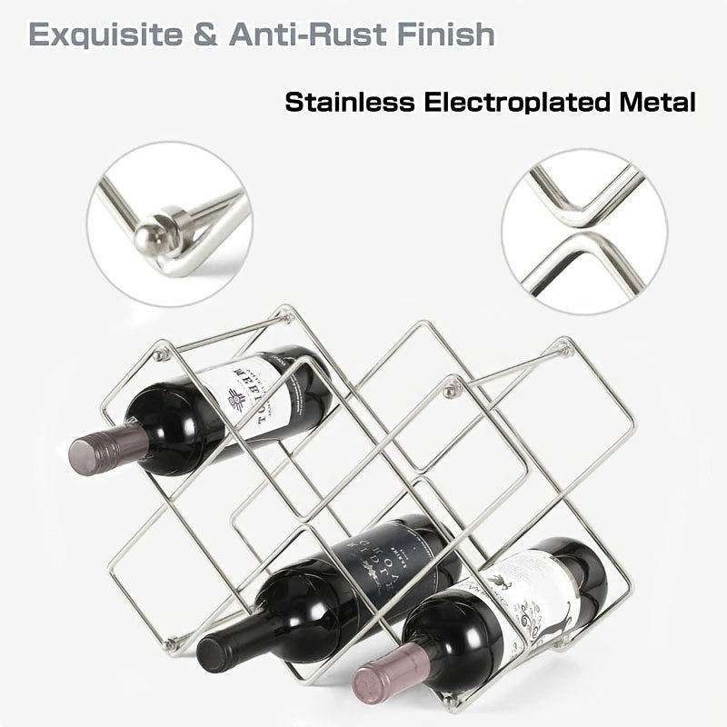 10 Bottle Metal Countertop Wine Rack Holder