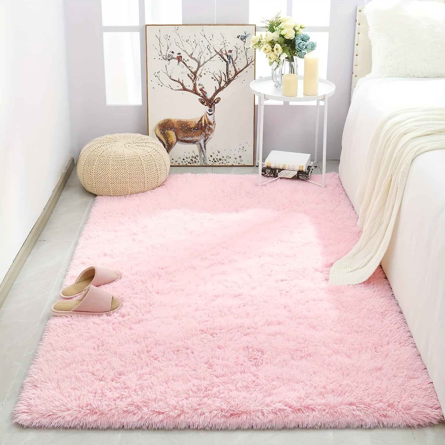 Large Plush Rug 3' x 28ft, 5' x 25ft - Non Slip Washable Soft Area Carpet