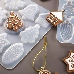 Christmas Tree Snowflake Elk Resin Mold Key Chain Ornament