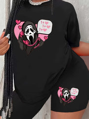 Skull & Letter Print 2 Piece Set