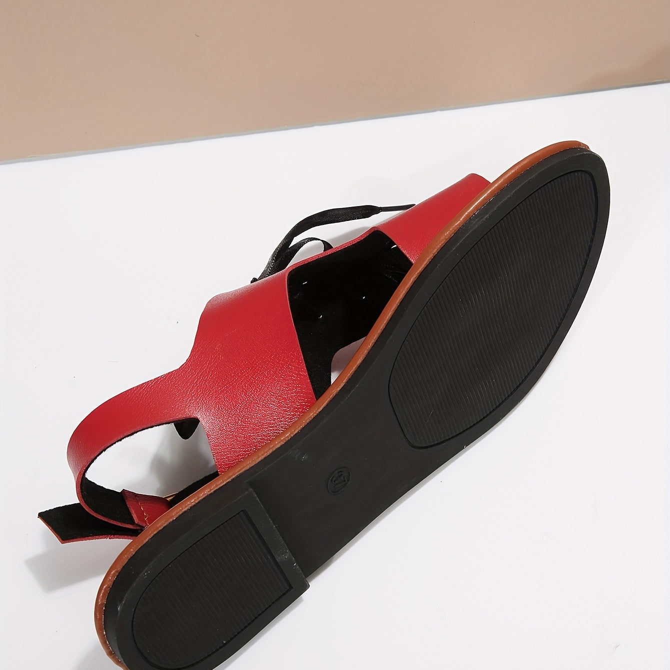 Women's Lace Up Flat Sandals Back Buckle Strap Faux Leather Shoes