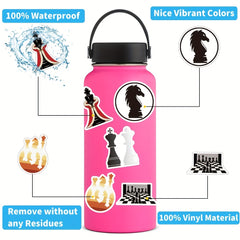 60 Pcs Chess Game Sticker Vinyl Waterproof Stickers for Laptop Bumper