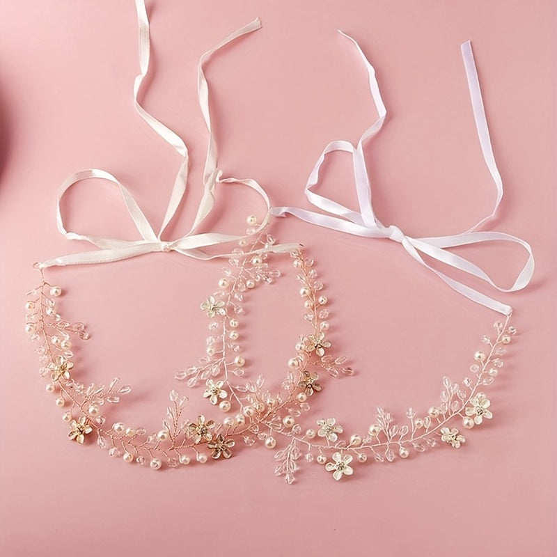 Flower Charm Hairband Rhinestone & Crystal Headband Bridal Wedding Accessory