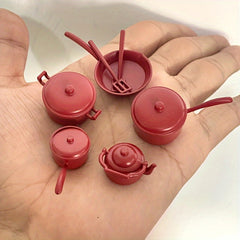 7pcs Mini Kitchen Set Metal Material for Dollhouses DIY Model Accessories