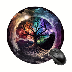 Life Tree Round Mouse Mat Mouse Pad With Non Slip Rubber Base