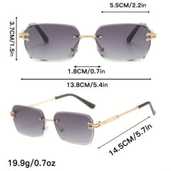 Men's Metal Cut Edge Sunglasses with Leather Eyewear Bag