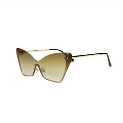 Y2K One Piece Sunglasses Gradient Metal Glasses UV400