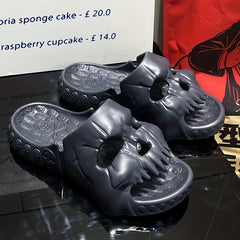 Men's Skull Novelty Platform Slides Non Slip Comfortable Cloud Slides