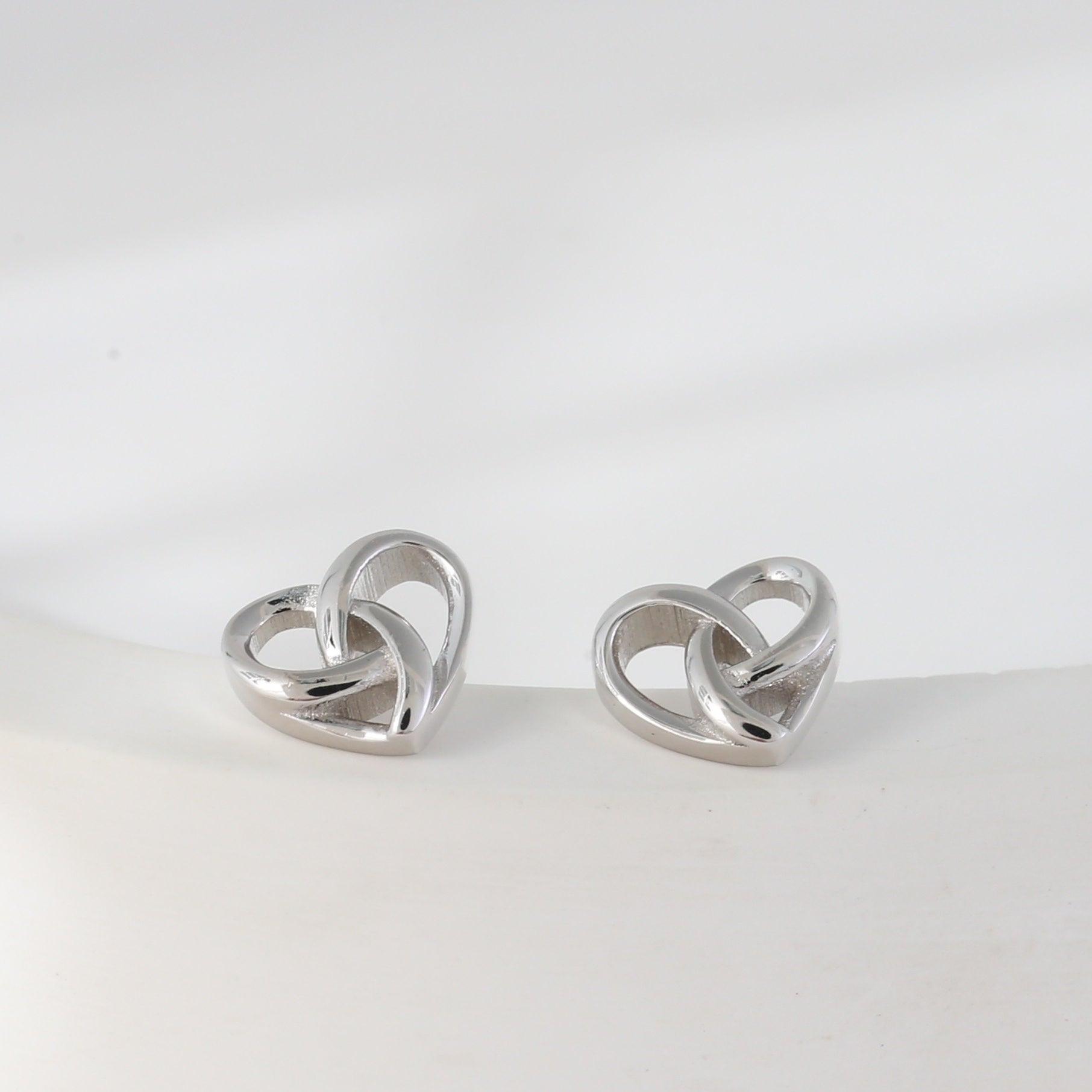 925 Silver Heart Stud Earrings, Hypoallergenic Jewelry for Teens