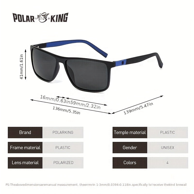 Vintage Square Frame Polarized Sunglasses Anti Glare UV400