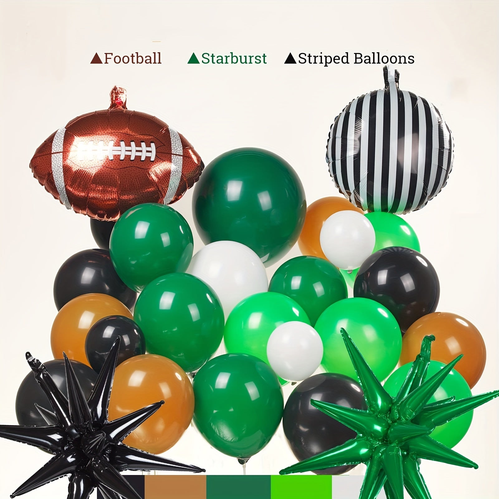 Football Party Balloon Garland Kit with Foil Balloons - Sunday Touchdown Decor