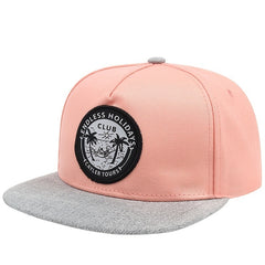 1pc CLUB Men's Pink Hip Hop Flat Brim Hat