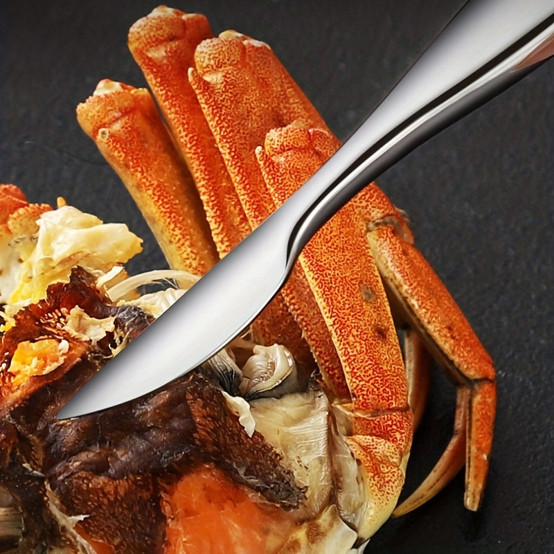 Stainless Steel Crab & Lobster Sheller Double Spoon Fork Seafood Cracking Tool
