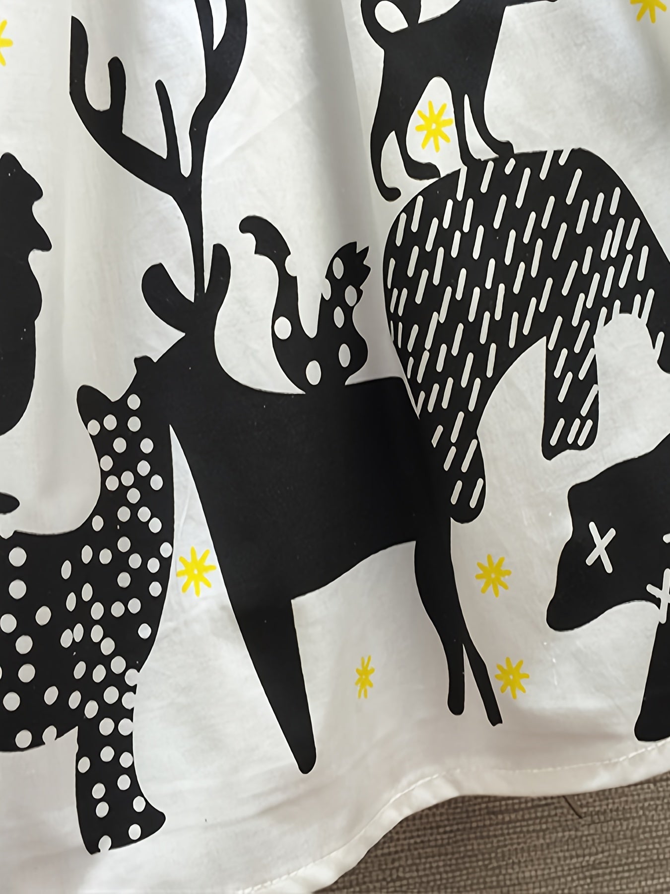 Girls' Farm Animal Cartoon Long Sleeve Cotton Dress