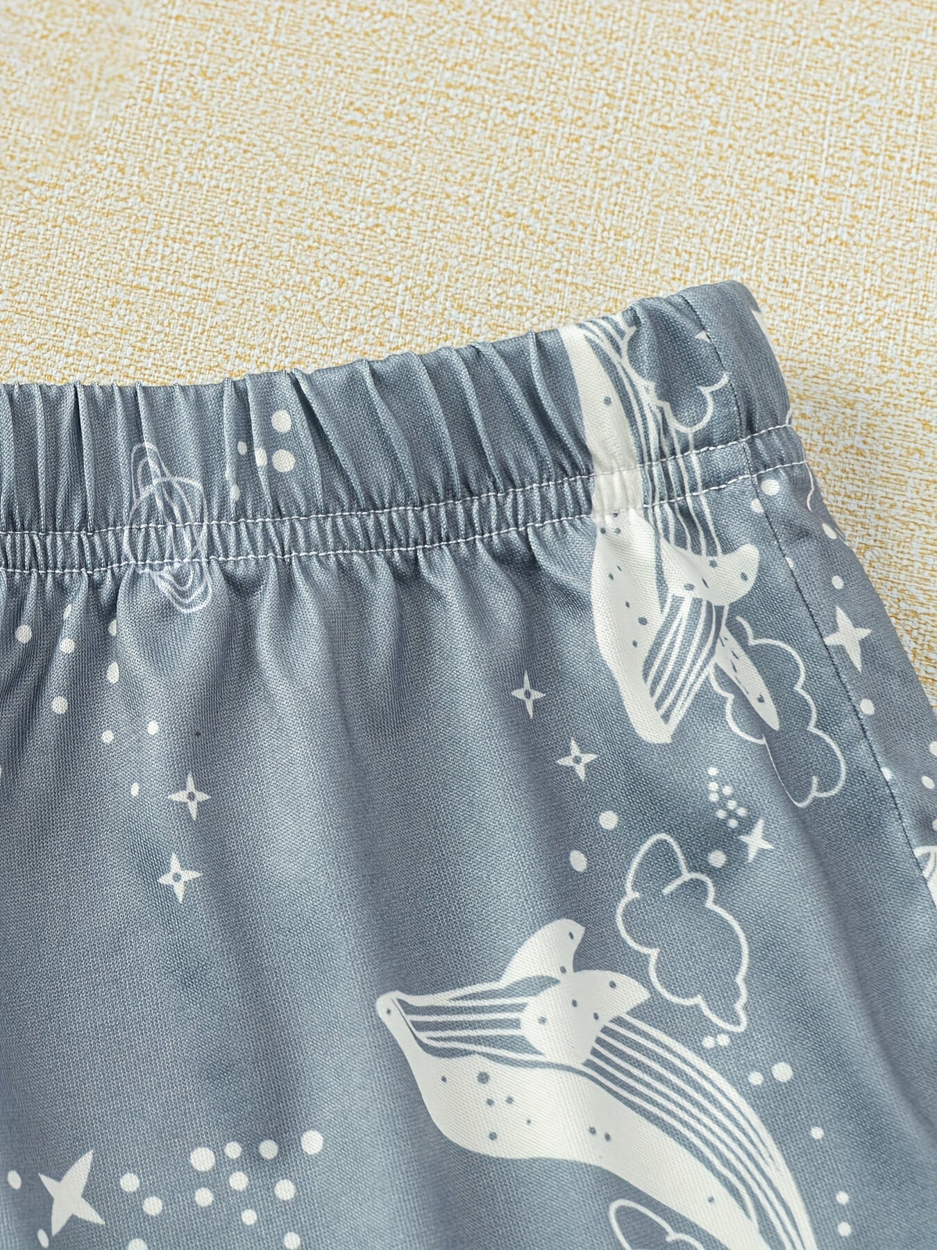 Whale Print Pajama Set Comfort Colorblock Cami Top & Shorts