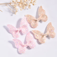 4pcs Girls Butterfly Hair Clip Set Glitter Sequin Side Clip Headwear Gift