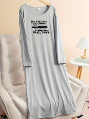 Flag & Letter Graphic Long Sleeve Dress