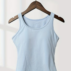 Women's Padded Sports Tank Top Workout Running Fitness Yoga Sleeveless Shirts