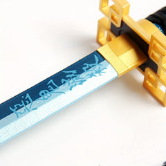 Anime Teal Wooden Sword Weapon Toy for Cosplay Costume Party Play Props