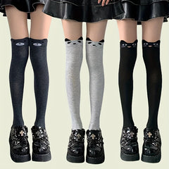 3 Pairs Cartoon Thigh High Socks Over The Knee Socks Women's Stockings