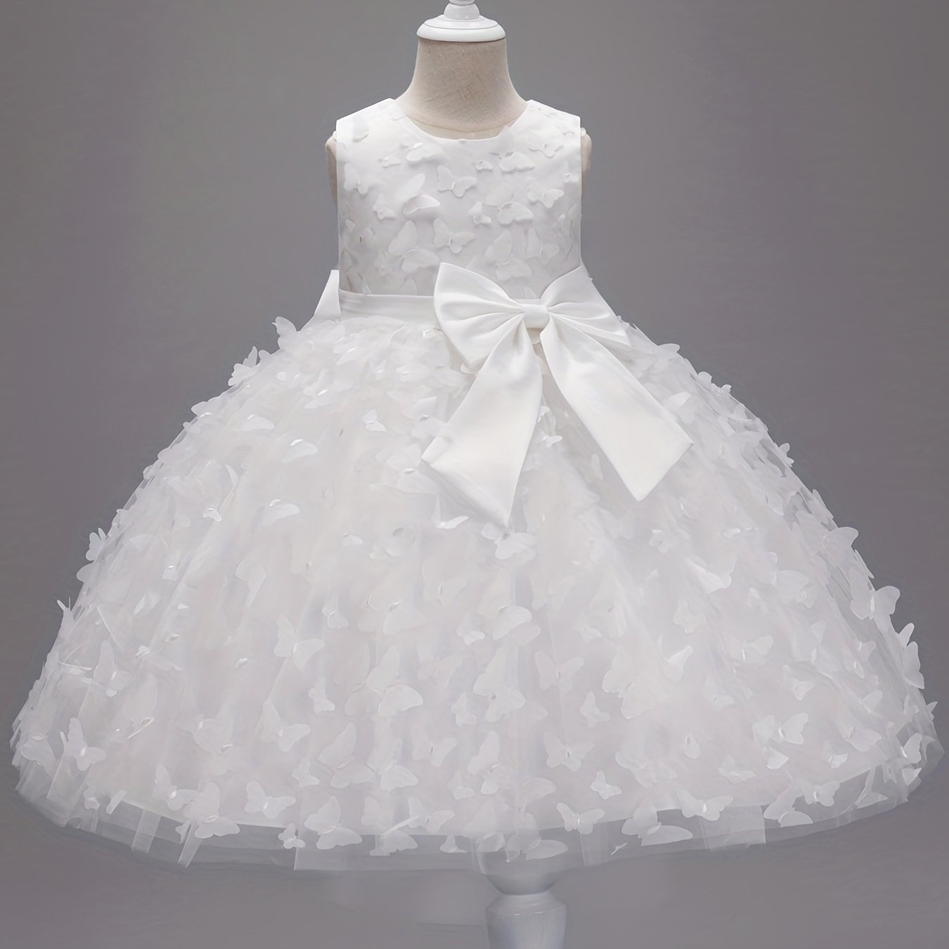 Butterfly Appliques Sleeveless Princess Dress For Girls