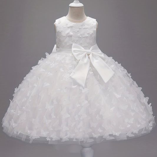 Butterfly Appliques Sleeveless Princess Dress For Girls