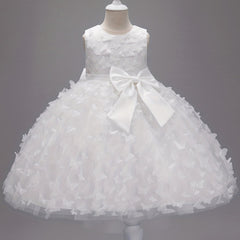 Butterfly Appliques Sleeveless Princess Dress For Girls