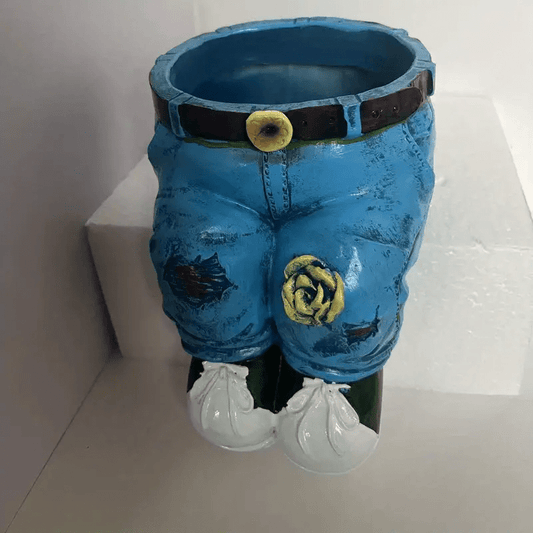 Vintage Jeans Shaped Planter for Garden Decor