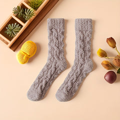 5 Pairs Men's Thick Coral Velvet Home Floor Winter Warm Crew Socks