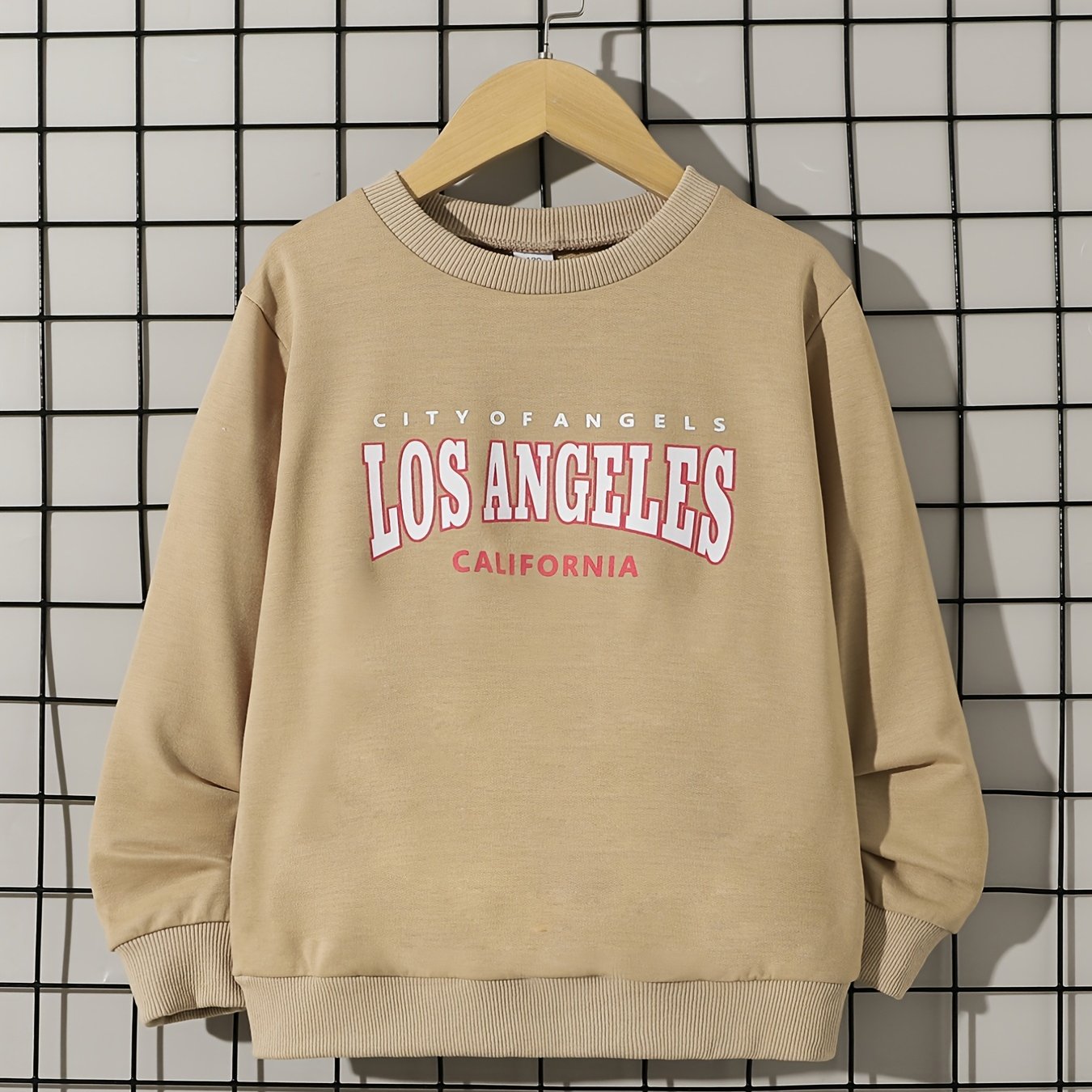 LOS ANGELES Boys Crew Neck Pullover Sweatshirt Long Sleeve Tops Kids Clothing