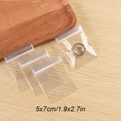 50Pcs Anti Oxidation Jewelry Storage Bags PVC Transparent Sealed