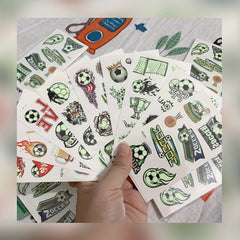10pcs Glow in the Dark Football Tattoo Stickers - Fan Favorite