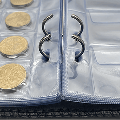Leather Loose leaf 360 Grid Coin Collection Book Protect Showcase