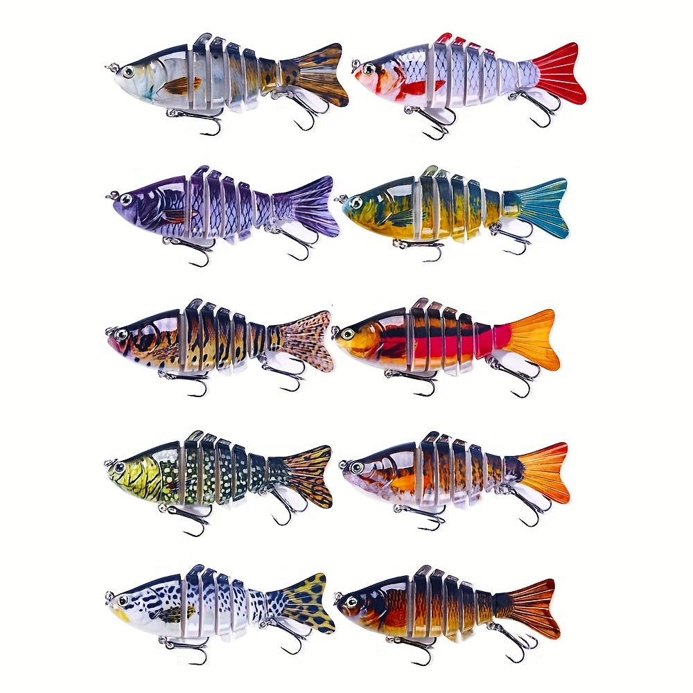 10pcs Bionic Plastic Hard Wobbler Bait Fishing Tackle