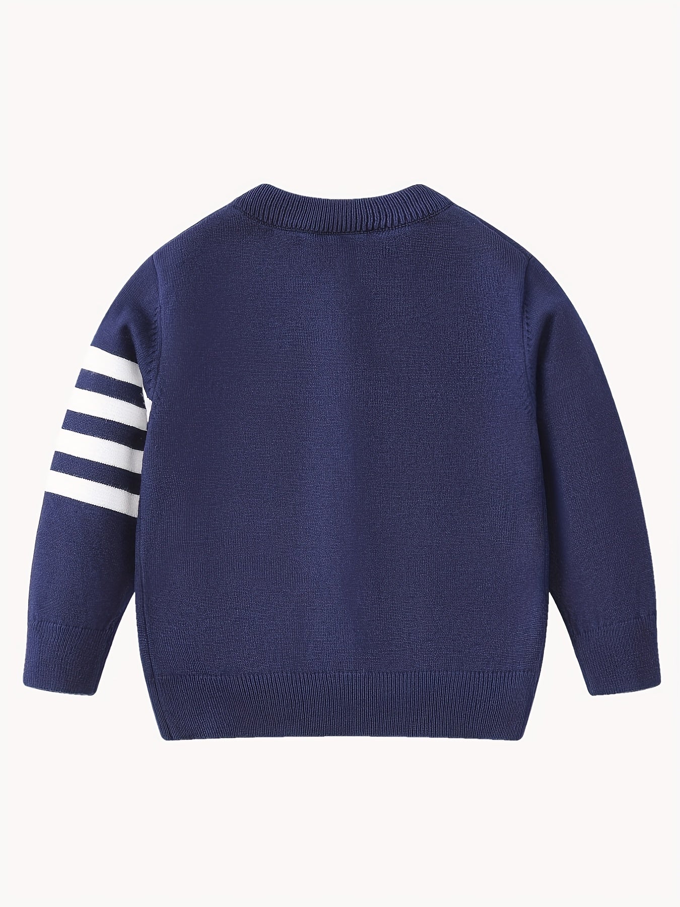 Toddler Boys Striped Knit Cardigan Thermal Sweater