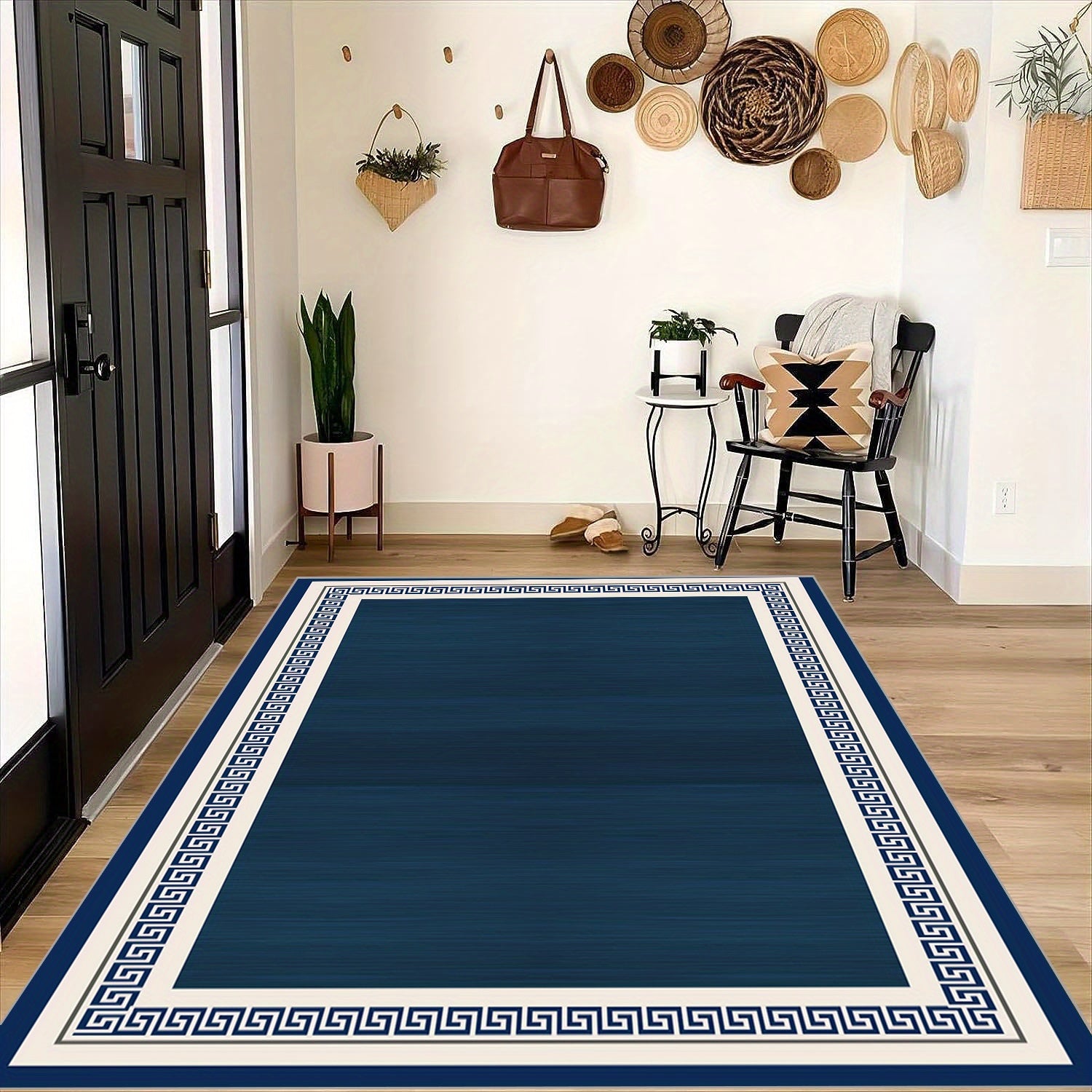 Minimalist Geometric Kitchen Rug Soft Faux Sheepskin Floor Mat