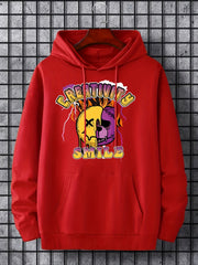 Basketball Teddy Bear Smile Print Hoodie Men's Casual Pullover Hooded Sweatshirt