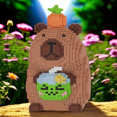 5600pcs Kapibara Building Blocks Set DIY Crafts Animal & Fruit Shapes Teens Adul