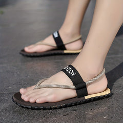 Men's Block Elastic Flip Flops Quick Drying Comfortable Thong Sandals