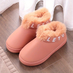 Women's Waterproof Plush Slipper Shoes Winter Warmth