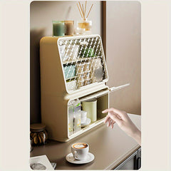 1pc Cup Storage Rack Dust proof Desktop Tea Cup Holder Cabinet