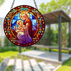 14" Jesus Acrylic Window Suncatcher Stained Panel Hanging Decor
