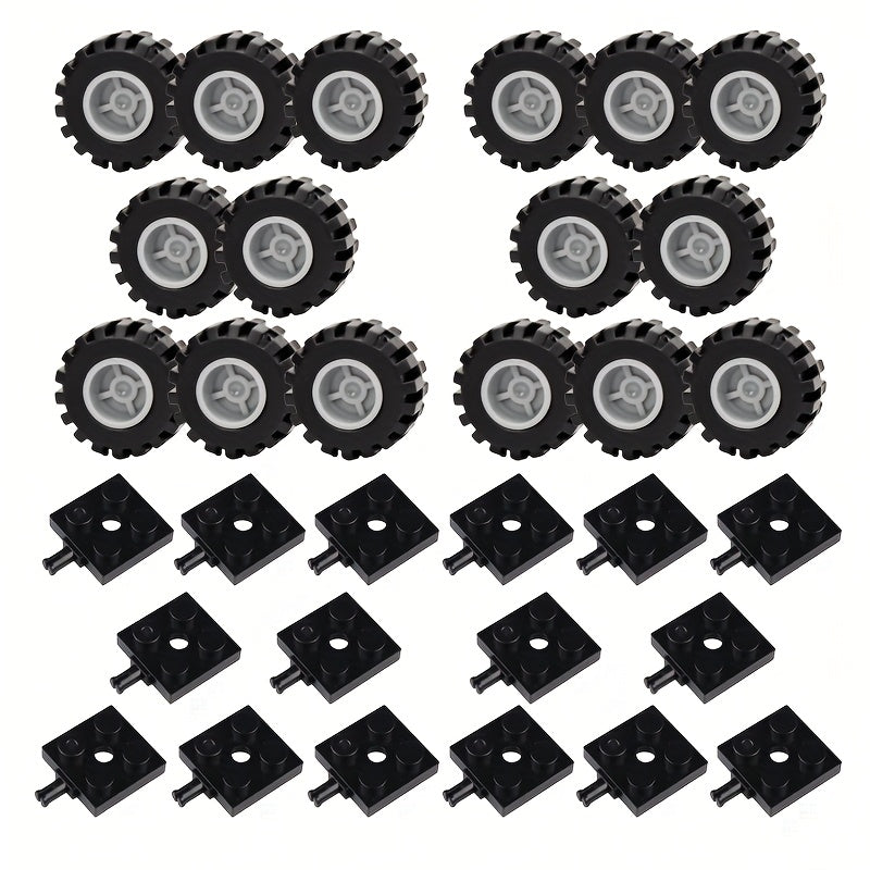 Small Particle Traffic Tire Wheel Assembly Toy City Road Street Scene