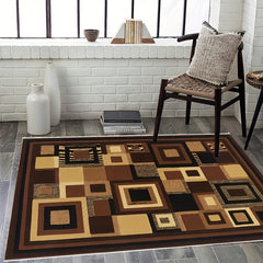 Nordic Chocolate Large Carpet Area Rug Machine Washable Non Slip Backing