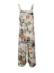Boho Floral Print Spaghetti Jumpsuit Wide Leg