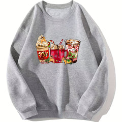 Christmas Sweatshirt Long Sleeve Crew Neck Casual Winter Fall Women's Clothing