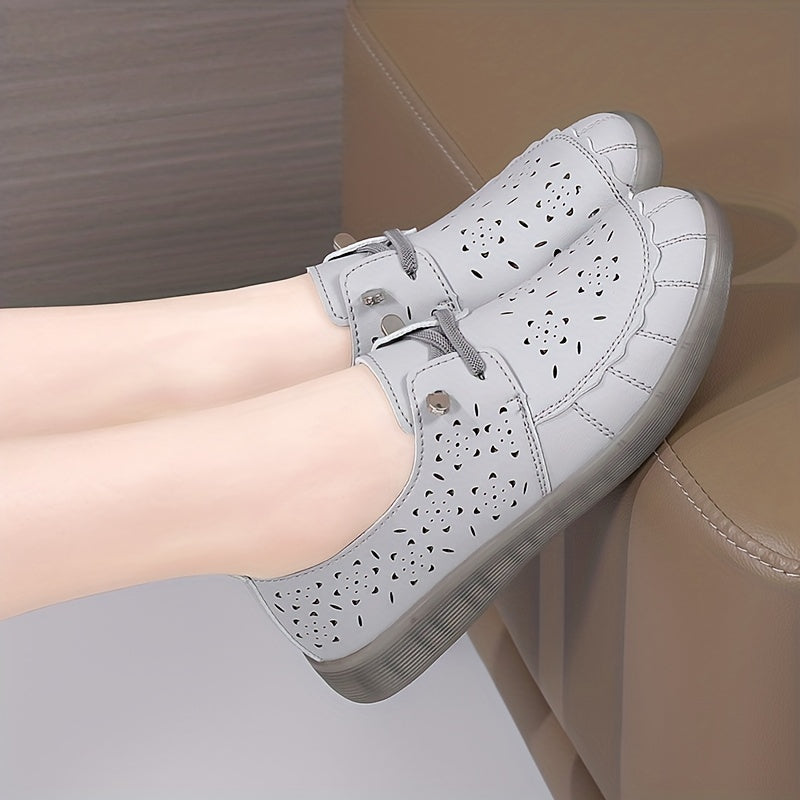 Women's Hollow Out Flat Shoes Slip On Low Top Breathable Loafers