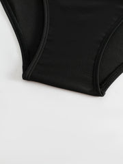 Solid Lace Up Ruched High Rise Swimwear Panty
