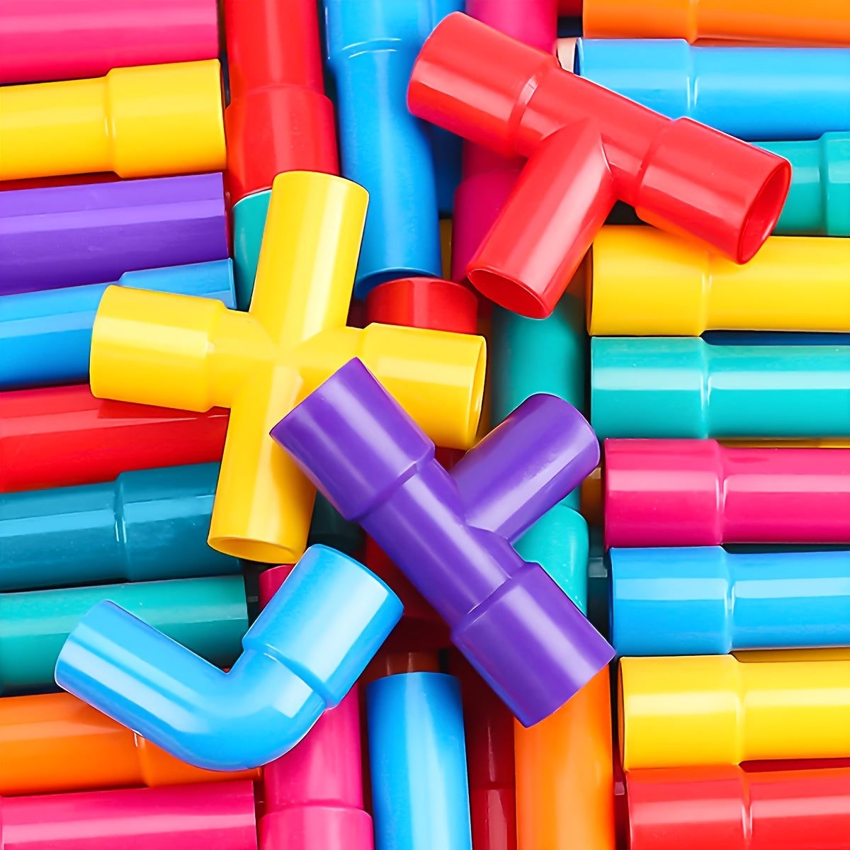 50 Pipe Blocks Water Pipes Creative Educational Toys for Kids