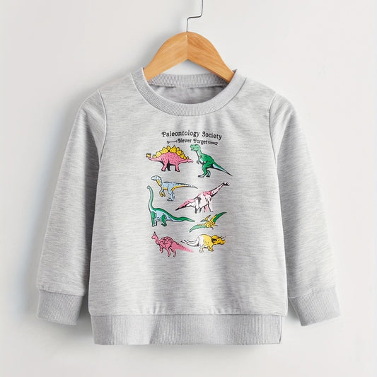 Boys Dinosaur Graphic Long Sleeve Top Kids Sweatshirt